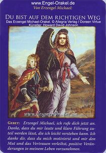 Engelkarte Bedeutung - Erzengel Michael Orakel - Du bist auf dem richtigen Weg