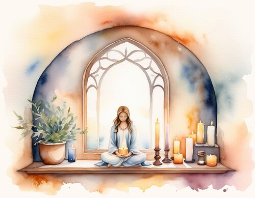 Vorbereitung einer ruhigen Umgebung zur Meditation