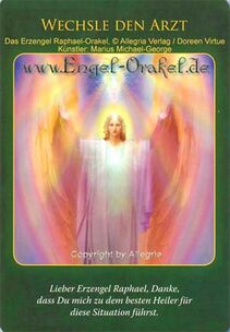Engelkarte - Wechsle den Arzt - Erzengel Raphael-Orakel