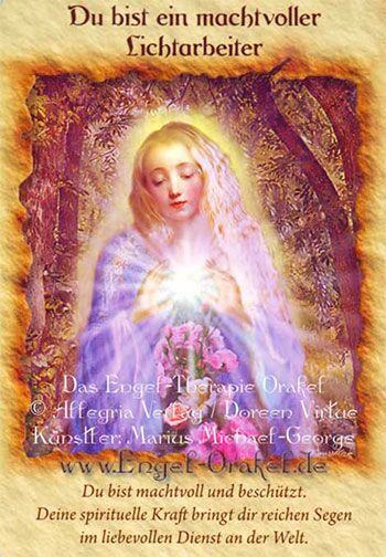 Engelkarte Du bist ein machtvoller Lichtarbeiter - Engel-Therapie-Orakel