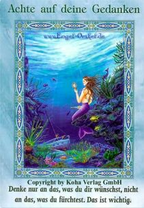 Engelkarte Bedeutung - Achte auf deine Gedanken - Zauber der Meerjungfrauen und Delfine von Doreen Virtue