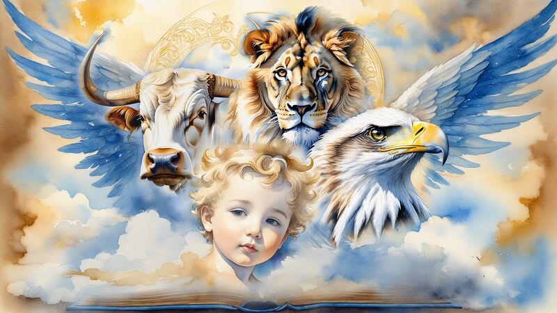 Symbolik der Cherubim mit vier Gesichtern