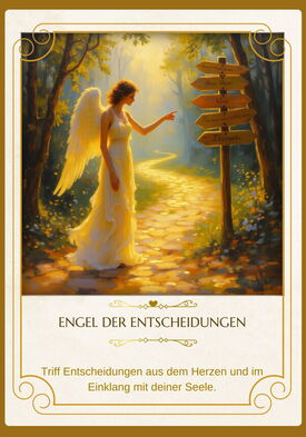 Ein Engel steht an einer Weggabelung und weist auf den lichtvolleren Pfad.