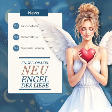Neues Orakel: Engel der Liebe - ein Engel hält lächelnd ein Herz in seinen Händen