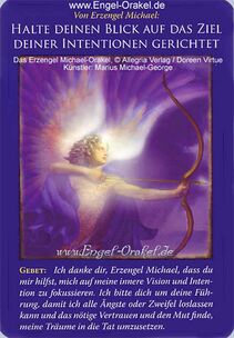 Engelkarte Bedeutung - Erzengel Michael Orakel - Halte deinen Blick auf das Ziel deiner Intentionen gerichtet