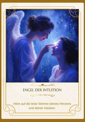 Ein Engel legt einer Person sanft eine Hand an die Stirn