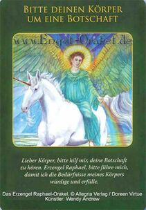 Engelkarte - Bitte deinen Körper um eine Botschaft - Erzengel Raphael-Orakel