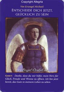 Engelkarte Bedeutung - Erzengel Michael Orakel - Entscheide dich jetzt, glücklich zu sein