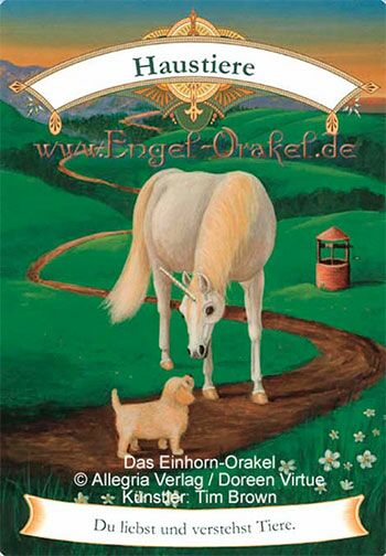 Engelkarte Haustiere - Das Einhorn-Orakel