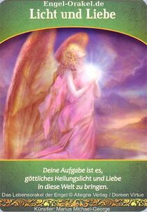 Engelkarte Bedeutung - Licht und Liebe - Lebensorakel der Engel