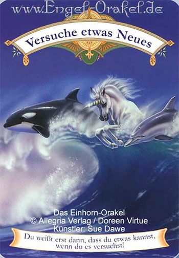 Engelkarte Versuche etwas Neues - Das Einhorn-Orakel