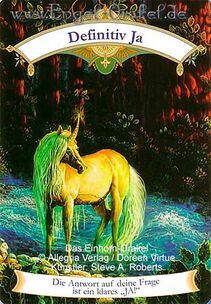 Engelkarte Bedeutung - Definitiv Ja - Das Einhorn-Orakel