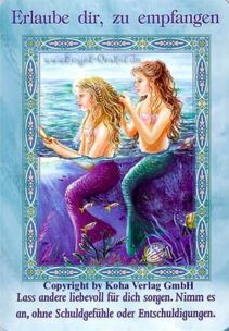 Engelkarte Bedeutung - Erlaube dir, zu empfangen - Zauber der Meerjungfrauen und Delfine von Doreen Virtue