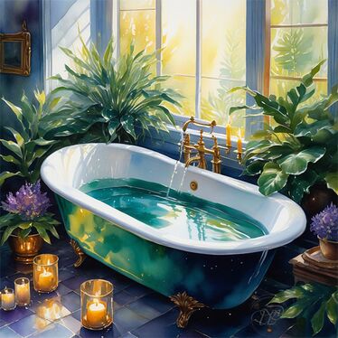 Den idealen Zeitpunkt und Ort für das Gebet am Morgen - eine einladende Badewanne