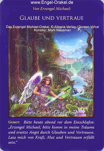 Engelkarte - Erzengel Michael Orakel - Glaube und vertraue