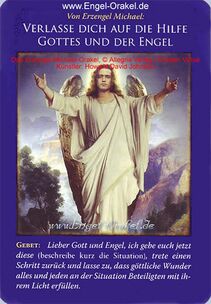 Engelkarte Bedeutung - Erzengel Michael Orakel - Verlasse dich auf die Hilfe Gottes und der Engel