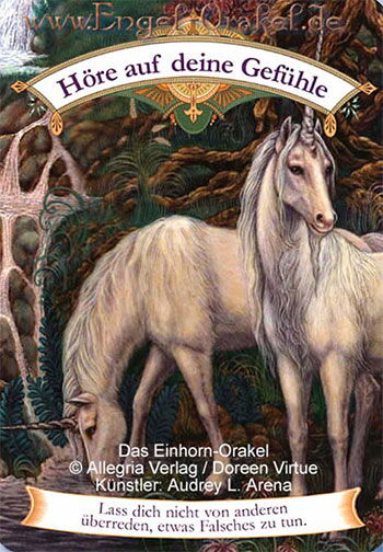 Engelkarte Höre auf deine Gefühle - Das Einhorn-Orakel