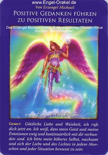 Engelkarte - Erzengel Michael Orakel - Positive Gedanken führen zu positiven Resultaten