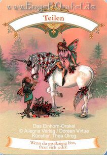 Engelkarte Bedeutung - Teilen - Das Einhorn-Orakel