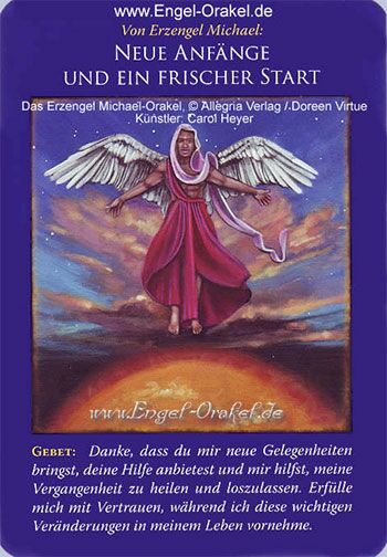 Engelkarte - Erzengel Michael Orakel - Neue Anfänge und ein frischer Start