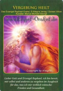Engelkarte - Vergebung Heilt - Erzengel Raphael-Orakel