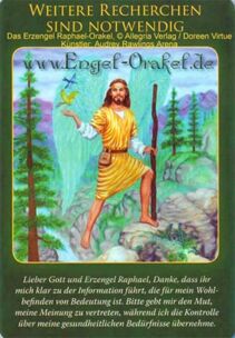 Engelkarte - Weitere Recherchen sind notwendig - Erzengel Raphael-Orakel