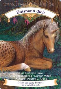Engelkarte Bedeutung - Entspann dich - Das Einhorn-Orakel
